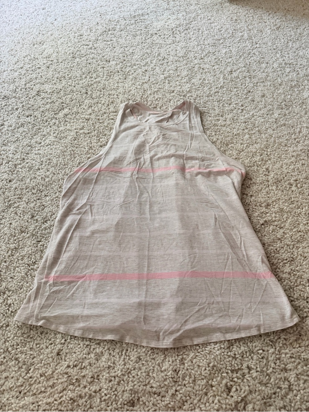 Lululemon Women's Sleeveless Light Pink Striped Tank Top